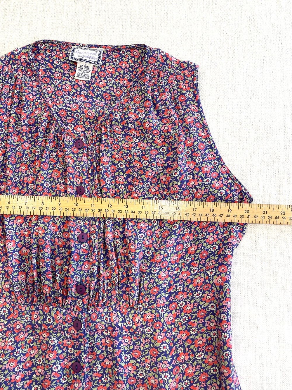 April Cornell Vintage Sleeveless Maxi Dress S Ditsy Floral Cottagecore Grunge - Picture 10 of 16